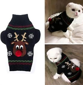 img 4 attached to 🎅 BOBIBI Cat Sweater Christmas Santa Claus Pet Cat Winter Knitwear Warm Clothes - Stay Festive and Cozy this Holiday Season!