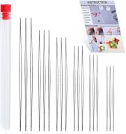 🧵 zxiixz 18 pcs beading needles - essential assortment of 6 sizes big eye needles for seed beads - complete collapsible set with needle bottle - perfect for jewelry making logo