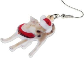 img 1 attached to 🐶 NEWEI Acrylic Chihuahua Dog Earrings - Dangle Drop Jewelry for Women, Kids, and Pet Lovers - Sweet Puppy Animal Design - Perfect Gift and Charm