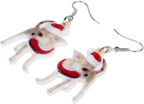 img 2 attached to 🐶 NEWEI Acrylic Chihuahua Dog Earrings - Dangle Drop Jewelry for Women, Kids, and Pet Lovers - Sweet Puppy Animal Design - Perfect Gift and Charm