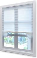 temporary cordless blinds: acholo 6-pack light filtering pleated fabric shades for windows - white 36 x 72 inch logo