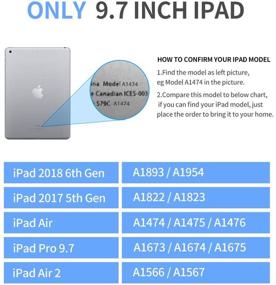 img 3 attached to ⌨️ Premium Silver iPad Keyboard Case, compatible with iPad Pro 9.7, New 2018 iPad, 2017 iPad, iPad Air 1 & 2 - Ultra Slim with Smart Folio Hard Back Cover, Bluetooth Keyboard, Auto Wake/Sleep