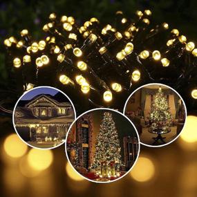 img 2 attached to 🌞 2 Pack Solar String Light 100LED 39ft - 8 Modes Solar Christmas Lights Waterproof for Gardens, Weddings, Parties, Homes, Christmas Tree Decor, Curtains, Outdoors - Warm White (100L)