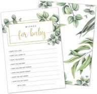 👶 50 count greenery baby shower advice cards - gender neutral baby shower games, decorations, and baptism favors - wishes for baby cards - baby shower guest book alternatives by hat acrobat logo