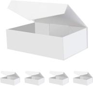 🎁 jinguan 5 больших белых подарочных коробок с крышками - 14x9.5x4.5 дюйма - идеально подойдет для предложения подружкам невесты или особенного подарка - магнитное закрытие - глянцевая белая отделка. логотип