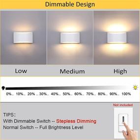 img 3 attached to 💡 Dimmable Wall Sconce Modern Indoor 12W LED Up Down Wall Lamp Light Fixtures for Bedroom Living Room, Warm White - Lightess