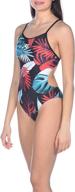 arena tropical leaves maxlife swimsuit logo