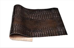 img 2 attached to 🐊 Натуральные шкуры толстой кожи верхнего слоя коровы от ABE LEATHER - Черное золотое покрытие крокодила: толстые и прочные, различные принты, прямоугольные предварительно нарезанные - Размер: 12 x 24 дюйма.