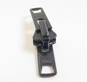 img 1 attached to 🛥️ 2-Piece Set of Black YKK Zipper Pull Tab Sliders for Boat Canvas - #10 Vislon Double Metal Pull Tab Zipper Sliders