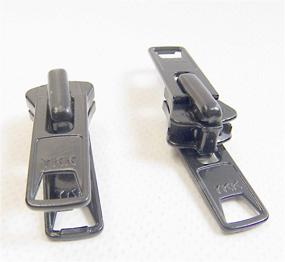 img 4 attached to 🛥️ 2-Piece Set of Black YKK Zipper Pull Tab Sliders for Boat Canvas - #10 Vislon Double Metal Pull Tab Zipper Sliders