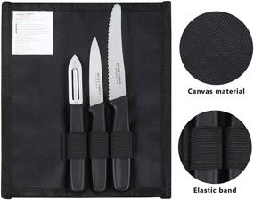 img 2 attached to 🔪 BOLEXINO 3 Piece Paring Knife Set with Knife Roll Bag - Meal Prep Kitchen Knife Set, Stainless Steel Paring Knives, Peeling Knives Set with Steel Peeler - Ideal Gift for Men