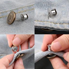 img 1 attached to 👖 8 Styles Adjustable No Sew Jean Button Pins - Instant Waist Smaller Solution for Jeans, Cute Replacement Buttons