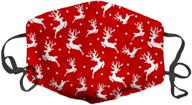 🦌 luxsweet elegant ditsy reindeer christmas face decorative fashion design – washable & reusable unisex soft comfort mask for men and women logo