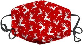 img 4 attached to 🦌 LuxSweet Elegant Ditsy Reindeer Christmas Face Decorative Fashion Design – Washable & Reusable Unisex Soft Comfort Mask for Men and Women