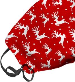 img 3 attached to 🦌 LuxSweet Elegant Ditsy Reindeer Christmas Face Decorative Fashion Design – Washable & Reusable Unisex Soft Comfort Mask for Men and Women