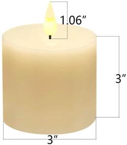 img 3 attached to 🕯️ Smtyle Flameless Candle - Battery Operated 3x3 Inch Real Wax Pillar LED Candle with Remote Control, Timing Feature, Ivory