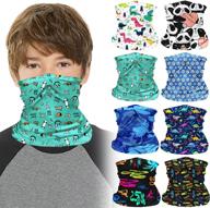 шарфы для защиты от уф-излучения для детей - 8-штучные банданы-балаклавы для активных видов спорта на открытом воздухе, летние шарфы для защиты лица от солнца. логотип