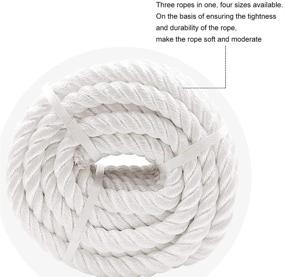 img 1 attached to 🔵 Aoneky 1/2 5/8 3/4 7/8 inch White Nylon Twisted Rope - Pull Rope Cord (1/2 inch x 50 ft)