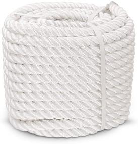 img 4 attached to 🔵 Aoneky 1/2 5/8 3/4 7/8 inch White Nylon Twisted Rope - Pull Rope Cord (1/2 inch x 50 ft)