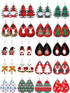 🎄 christmas earrings for women: buffalo plaid, christmas tree, xmas drop earrings - set of 20 | festive jewelry for women & girls logo