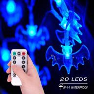 🦇 9.8ft battery operated waterproof halloween bats string lights with 20 led, 8 modes indoor & outdoor decoration for halloween party, holiday, and christmas - blue логотип