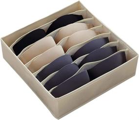 img 4 attached to Bestunihom Underwear Organizer Storage Box - 7 Cell Oxford Closet Drawer Dividers in Beige (Model NYSN01-BG7C)