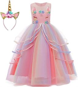 img 4 attached to 🦄 Enchanting Princess Unicorn Birthday Dresses Costume: Celebrate in Magical Style