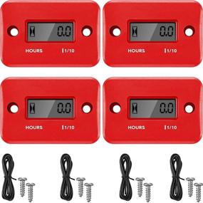 img 4 attached to 🔴 Efficient 4-Piece Inductive Hour Meters: Digital Engine Tachometers for Motorcycle, Lawn Mower, Generator, Chainsaws – Auto Shutdown Feature (Red)
