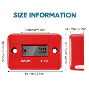 img 2 attached to 🔴 Efficient 4-Piece Inductive Hour Meters: Digital Engine Tachometers for Motorcycle, Lawn Mower, Generator, Chainsaws – Auto Shutdown Feature (Red)