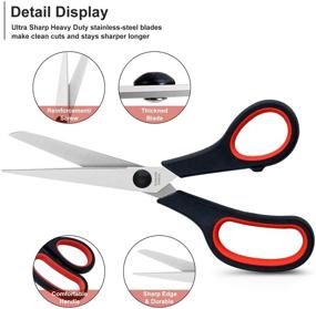 img 2 attached to 🔪 24 Packs of 8-inch Multipurpose Scissors – Ultra Sharp Blade Shears, Comfort-Grip Handles for Office, Home, School, Sewing, Fabric, and Craft Supplies – Suitable for Right and Left Handed Users