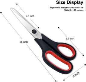 img 1 attached to 🔪 24 Packs of 8-inch Multipurpose Scissors – Ultra Sharp Blade Shears, Comfort-Grip Handles for Office, Home, School, Sewing, Fabric, and Craft Supplies – Suitable for Right and Left Handed Users