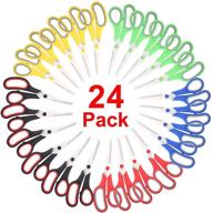 🔪 24 packs of 8-inch multipurpose scissors – ultra sharp blade shears, comfort-grip handles for office, home, school, sewing, fabric, and craft supplies – suitable for right and left handed users logo