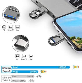 img 3 attached to Высокопроизводительный флеш-накопитель USB C емкостью 64 ГБ - двойной флеш-накопитель USB 3.0 для устройств на Android с разъемом Type-C, MacBook и других устройств.