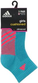 img 1 attached to adidas Kids' Cushioned No Show Socks for Girls (Set of 3)