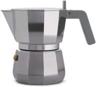 ☕ alessi moka espresso coffee maker, 3 cup capacity, in sleek grey shade logo