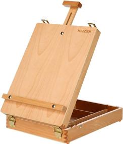 img 4 attached to 🎨 MEEDEN Large Studio Sketch Box Easel: Solid Beech Wood Universal Design, Adjustable Tabletop Sketchbox Easel with Storage Box for Plein Air Artists, Art Students, and Beginners