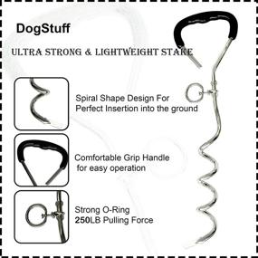 img 2 attached to 🐾 DogStuff Dog Tie Out Cable and Stake: 25-Feet Stainless Steel Leash for Yard Safety, Reflective Hook | 250 lbs Tensile Strength