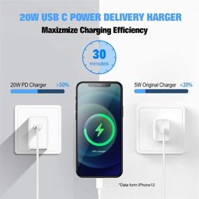 img 2 attached to 🔌 High-Speed iPhone12 Fast Charger [MFi Certified] with 20W USB C Power Adapter & PD Type C to Lightning Cable - Compatible with iPhone13/12/Mini/Pro Max/11/11 Pro Max/Xs Max (3FT)