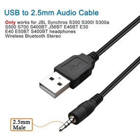 img 1 attached to SCOVEE USB to 2.5mm Male AUX Audio Jack Charging Cable for JBL Synchros S300 S300I S300a S400BT J56BT E40BT E30 E40 E50BT S500 S700 Headphones: A Reliable Power Wire and Charger Cord Solution