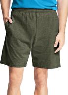 hanes men's jersey shorts with convenient pockets logo