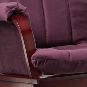 img 1 attached to 🪑✨ Artiva USA Home Deluxe Microfiber Glider and Ottoman Set in Cherry Wood with Royal Purple Upholstery