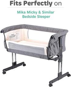 img 3 attached to Bassinet Fitted Sheet for Mika Micky Bedside Sleeper – Luxuriously Soft Jersey Cotton – Perfect Fit for 19 x 32 Inch Bed Side Sleeper Mattress Pad – Stylish Dark Grey