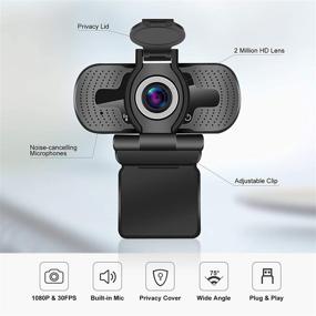 img 3 attached to 📸 Dericam 1080P Webcam with Microphone - USB Computer Web Camera for Windows & Mac OS - Plug and Play Desktop & Laptop Webcam for Video Calling, Streaming, Conference, Gaming, and Online Classes