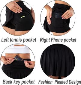 img 2 attached to Women's High-Waisted Pleated Tennis Skirt with Pockets: 2-in-1 Shorts Skirt for Sport, Golf, and Running - Stylish Activewear