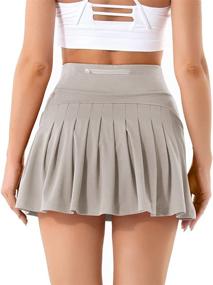 img 1 attached to Women's High-Waisted Pleated Tennis Skirt with Pockets: 2-in-1 Shorts Skirt for Sport, Golf, and Running - Stylish Activewear