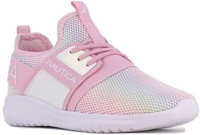 img 4 attached to Comfortable Rainbow Athletic Shoes for Girls - Nautica Kappil Sneaker