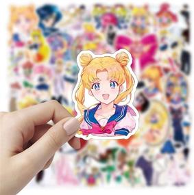 img 3 attached to 🌙 Sailor Moon Vinyl Decals Set - 50PCS Clear, Waterproof Stickers for Skateboard, Luggage, Helmet, Guitar