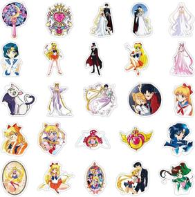 img 1 attached to 🌙 Sailor Moon Vinyl Decals Set - 50PCS Clear, Waterproof Stickers for Skateboard, Luggage, Helmet, Guitar