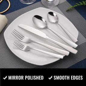 img 1 attached to 🍴 Premium Hiware 72-Piece Stainless Steel Silverware Set for 12 - Mirror Polished Cutlery Set for Home, Restaurant & Hotel - Dishwasher Safe