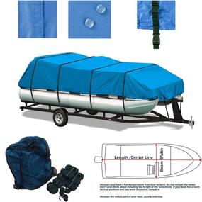 img 3 attached to 🚤 Protect Your Pontoon Deck Boat with the EliteShield 600 Denier Heavy Duty Trailerable UV Resistant Storage Cover - 17'-20'L Blue